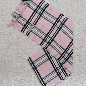 Pink Black & White Plaid Scarf